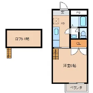ロフトくまもと坂I【2階】の間取り