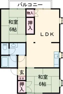 三条東ハイツ【2階】の間取り