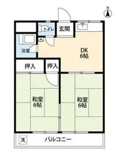 Kaguya海神6丁目202号室【2階】の間取り