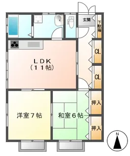 AMOUR.T,corpo/アムールTコーポ【1階】の間取り