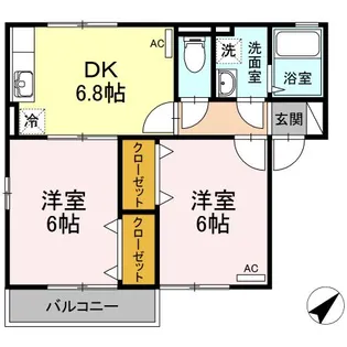 2DKの間取り画像