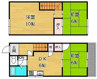 大阪府枚方市渚西1【一戸建】の間取り