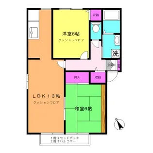 コーポ夏椿E棟【1階】の間取り