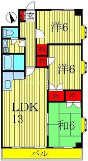 ランドフォレスト天王台I【2階】の間取り