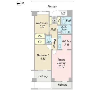 オーバルコート大崎ビュープラザ(SA借上)【3階】の間取り