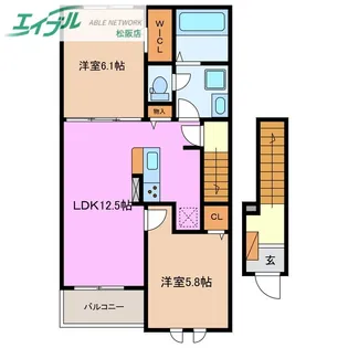 ヒカルサ松阪長月町【2階】の間取り
