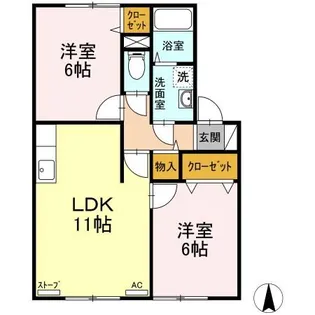セジュール虹ヶ丘【1階】の間取り