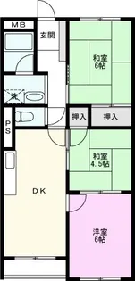 草加松原マンション【3階】の間取り