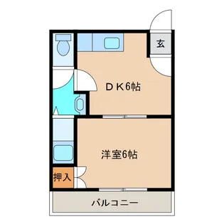 1DKの間取り画像