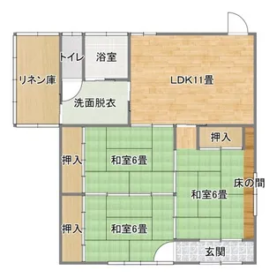 福島県いわき市勿来町窪田町通【一戸建】の間取り