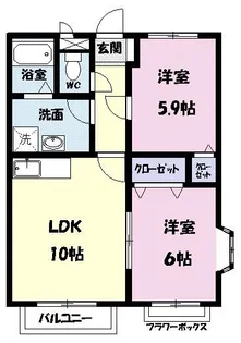 ナックニューエリールA【2階】の間取り