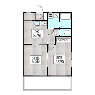 リバーストーン高松【1階】の間取り