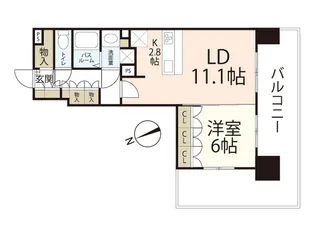 ソシオ ザ・プライド新白島【4階】の間取り