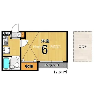 1Kの間取り画像