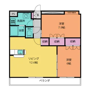 イーストピア【2階】の間取り