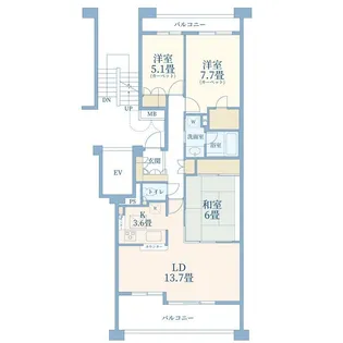 埼玉県志木市館2【マンション】の間取り
