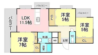 プリンス二番館【6階】の間取り