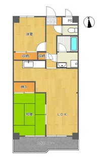 神奈川県横浜市青葉区市ケ尾町【マンション】の間取り