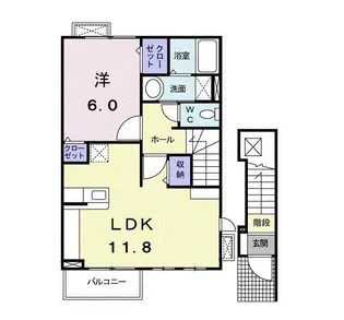 広島県広島市安佐南区祇園4【アパート】の間取り