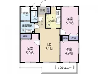 ヴィーヴル【4階】の間取り