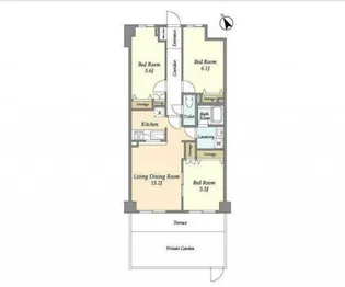 パークレジデンス市川【1階】の間取り
