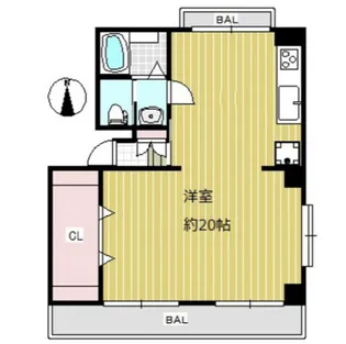 八雲フラット【2階】の間取り