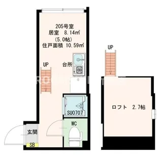 東京都目黒区中央町2【アパート】の間取り