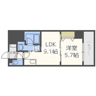 インテリジェンス御堂【10階】の間取り