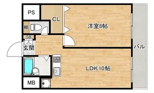 大阪府大阪市東住吉区北田辺5【マンション】の間取り