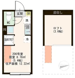 ハレテラス西綾瀬【2階】の間取り