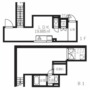 ミオテゾーロ哲学堂カーザの間取り