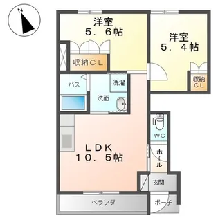 ヴィーブル ハイツB【1階】の間取り