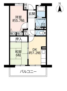 UR奈良 紀寺【5階】の間取り