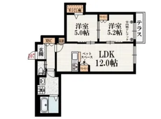 Wood Bell下高井戸【1階】の間取り