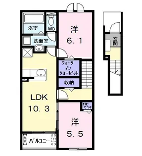 ジョイアス東気開(ヒガシキトケ【2階】の間取り
