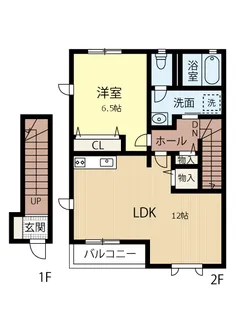 プラージュI【2階】の間取り