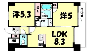 エステムプラザ神戸西IVインフィニティ【8階】の間取り