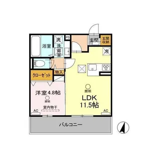 ボナール武蔵ヶ丘【1階】の間取り