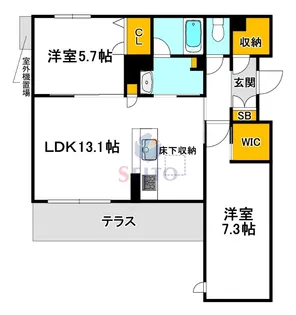 シャーメゾン ラヴィ【1階】の間取り