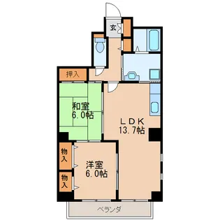 メゾンマイリバー【2階】の間取り