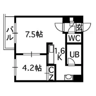 カサブランカ参番館【4階】の間取り