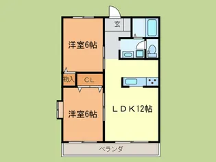 グリ-ンハイツ西明石【3階】の間取り