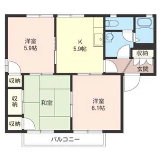 ディアコートA【1階】の間取り