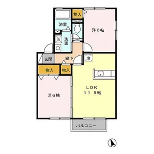 オーチャードテラス B【2階】の間取り