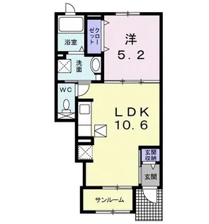 グランツ R I【1階】の間取り