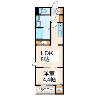 BRAVE BASE黒髪【3階】の間取り