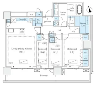パークコート浜離宮ザ・タワー【12階】の間取り