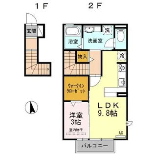メゾンときV A棟【2階】の間取り