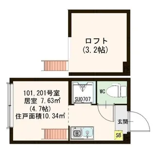 ハーモニーテラス堀ノ内【2階】の間取り