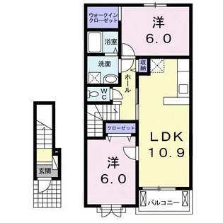 クレール【2階】の間取り